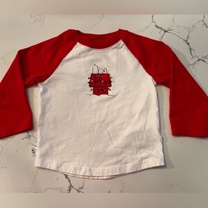 Janie and Jack PEANUTS Snoopy Holiday Raglan Tee